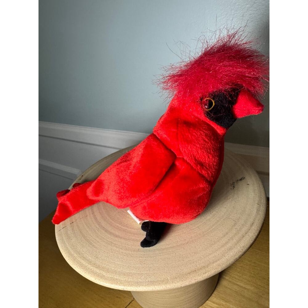 TY Beanie Baby “Mac” Cardinal Bird Plush 1998 Vintage w/ Tag Errors PVC Pellets